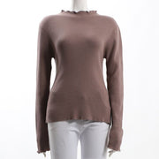 バイカラーメロウデザインリブニット