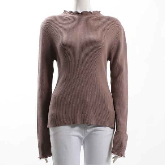 バイカラーメロウデザインリブニット