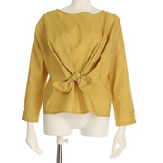 フロントリボンブラウス