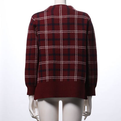 チェック柄ニット