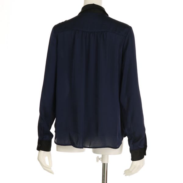 バイカラーデザインシャツブラウス