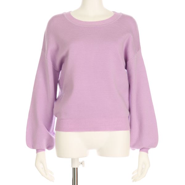 クルーネックバルーンスリーブニット