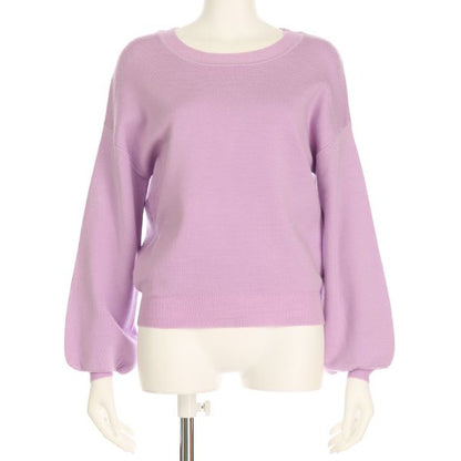 クルーネックバルーンスリーブニット