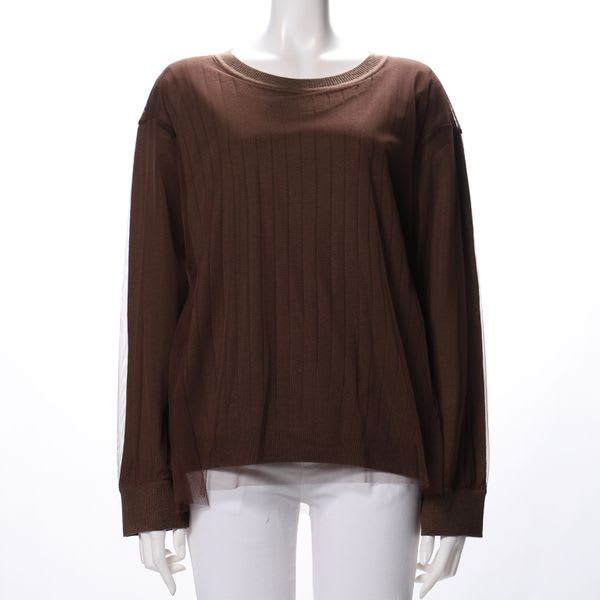 チュールレイヤードニット