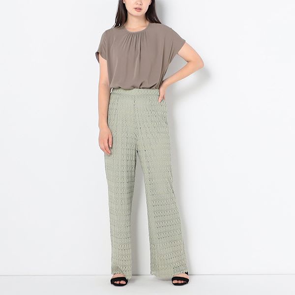 幾何リーフ総レースパンツ