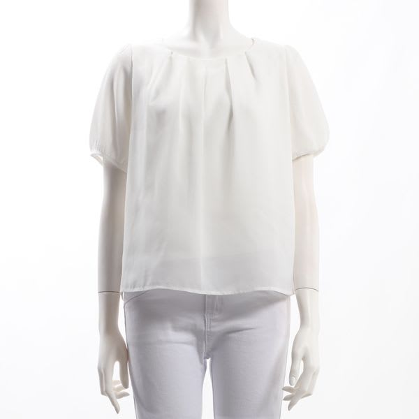 ふんわりお袖タックネックブラウス