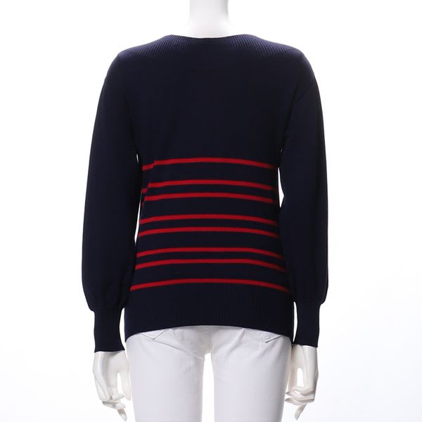 ボーダー柄フィットニット