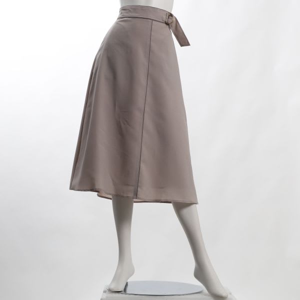 ウエストゴムバックファスナー付きAラインスカート