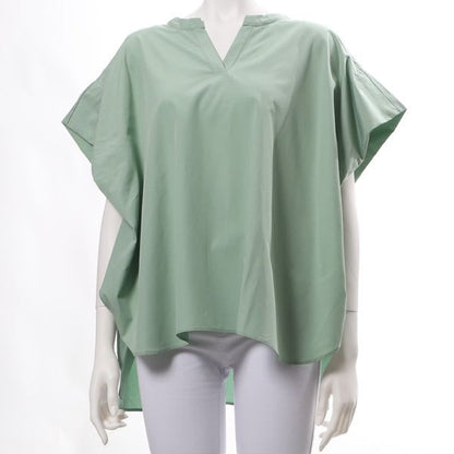 オープンフロントネックビッグシルエットブラウス