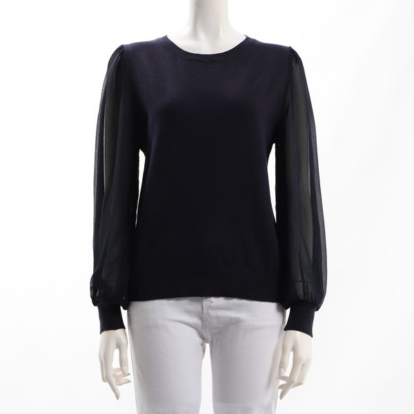 シアーお袖ニット