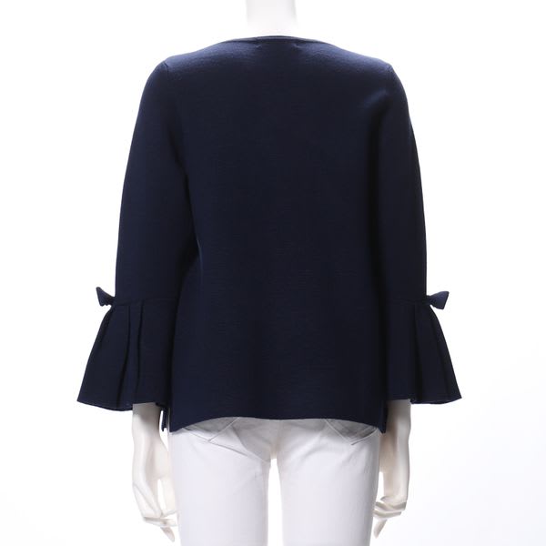 袖口リボンタックデザインニット