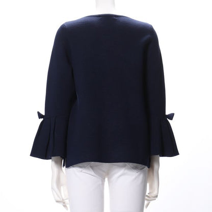 袖口リボンタックデザインニット