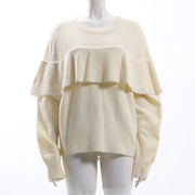 パールフリルデザインニット