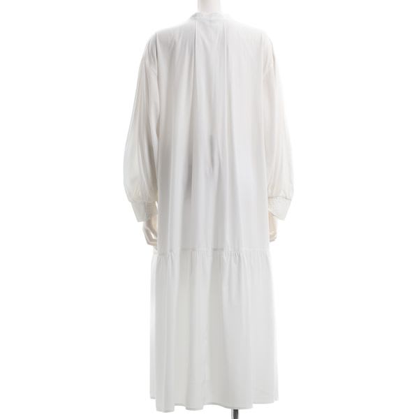 ティアードデザインバンドカラーシャツワンピース