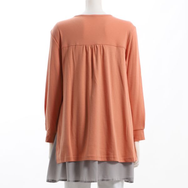 異素材切替レイヤード風カットソー