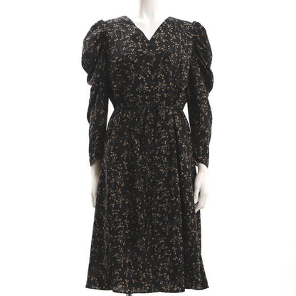 フロントボタン花柄パワーショルダー防止ワンピース