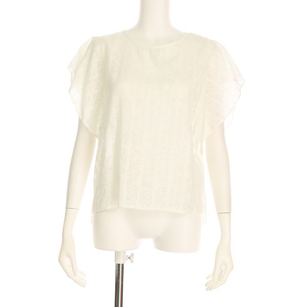 花柄透かしブラウス