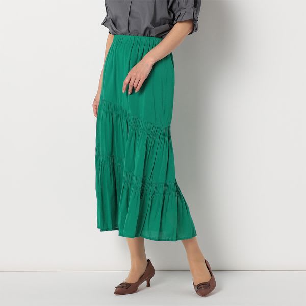 斜め切替ティアードスカート