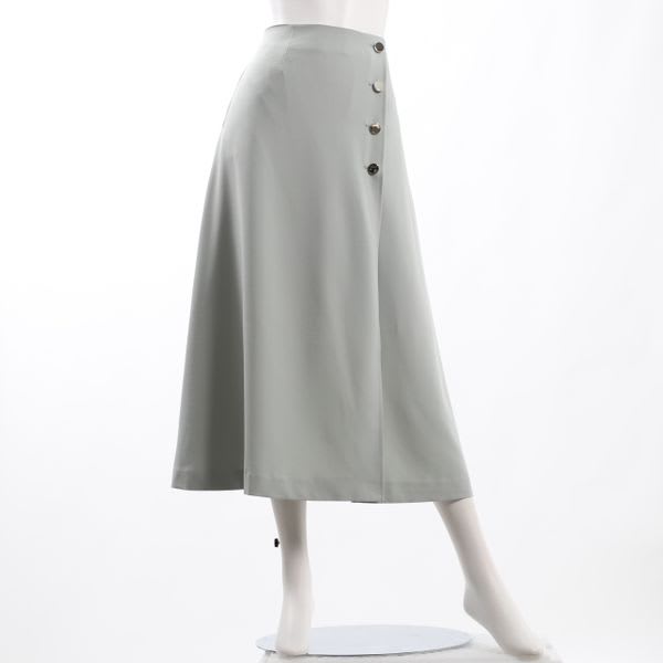 フロントボタンAラインスカート
