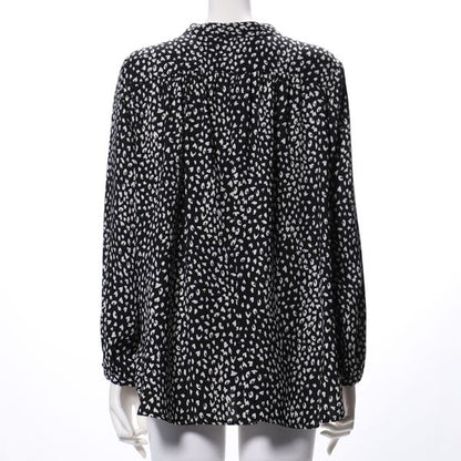 ハートレオパードプリントフロントボタンブラウス