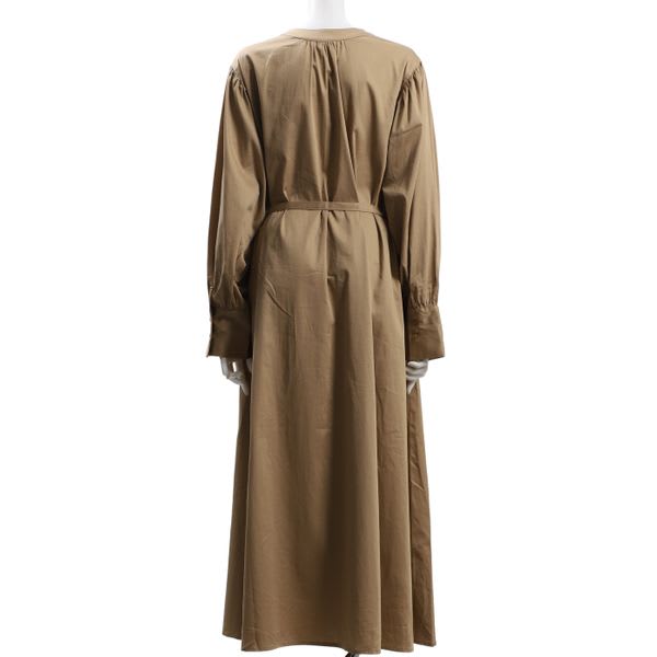 ウエストリボン前開きワンピース