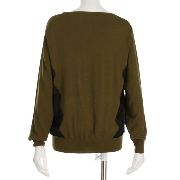 脇レースニットプルオーバー