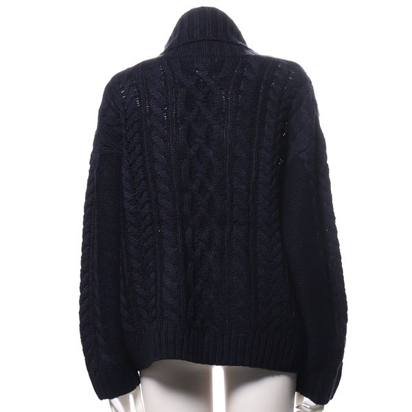 オフタートルネックケーブルニット
