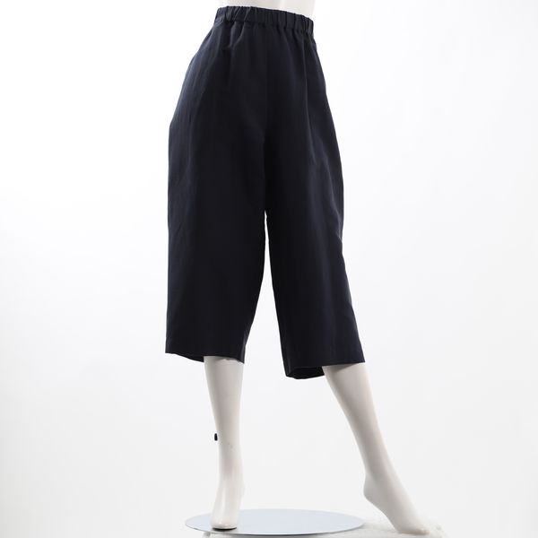 綿麻ウエストゴムカーブシルエットパンツ