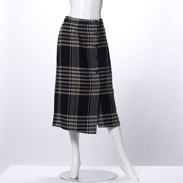 レトロチェックラップ風スカート