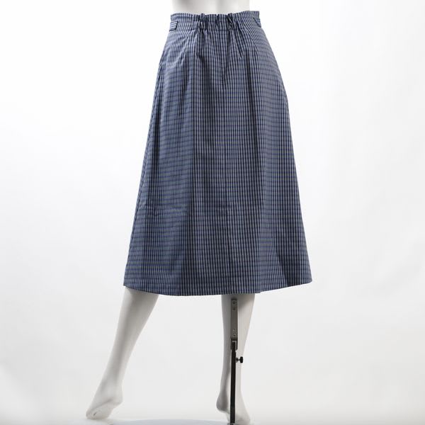 カラーチェックバックゴムスカート