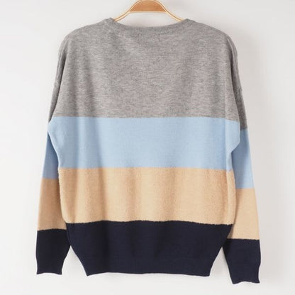 フェザー切り替え配色ニット