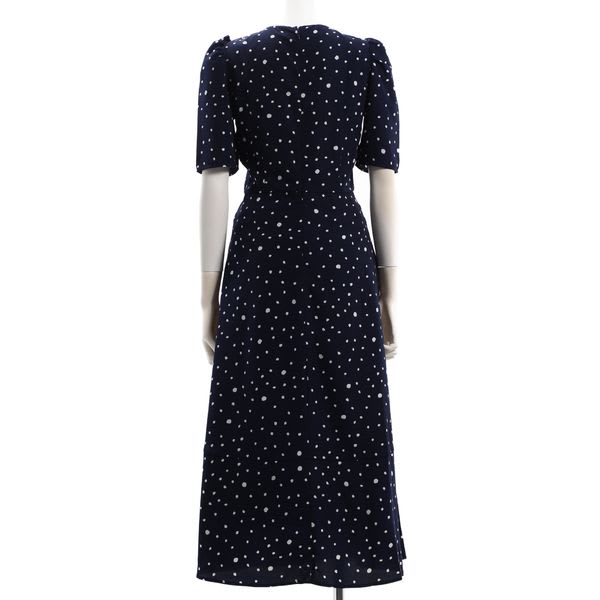 ドット柄ロングワンピース