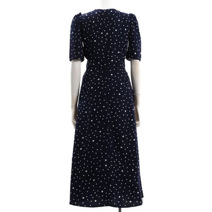 ドット柄ロングワンピース