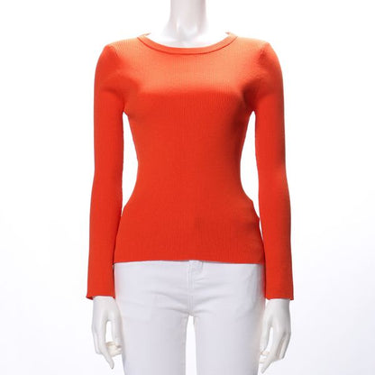 ラウンドネックリブニット