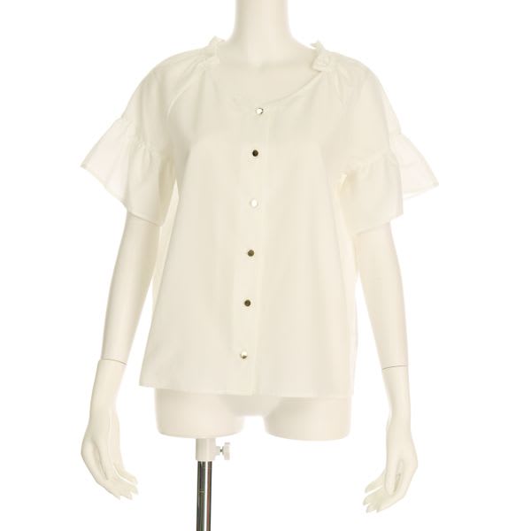 エアリーシャンブレーフレアスリーブブラウス