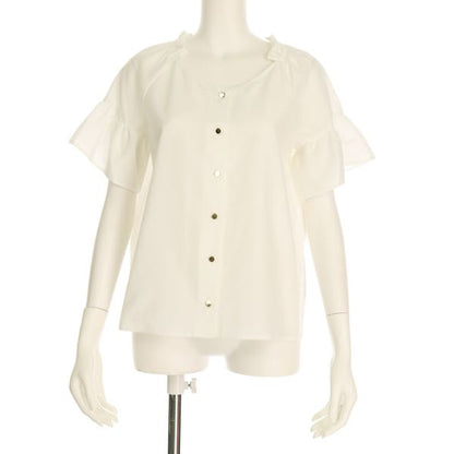 エアリーシャンブレーフレアスリーブブラウス