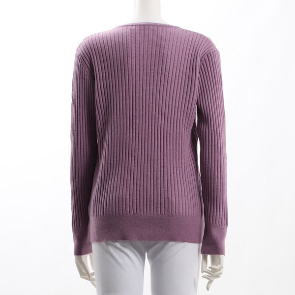 パールボタンリブニットカーディガン