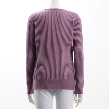 パールボタンリブニットカーディガン