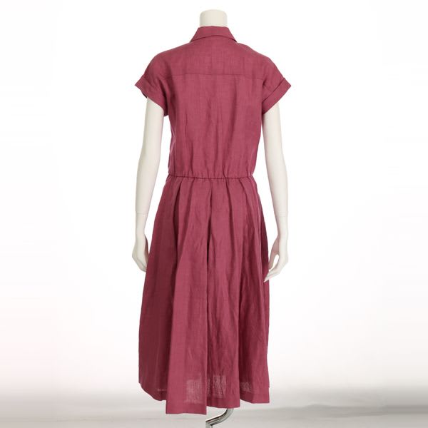 スペックリネン襟付きワンピース