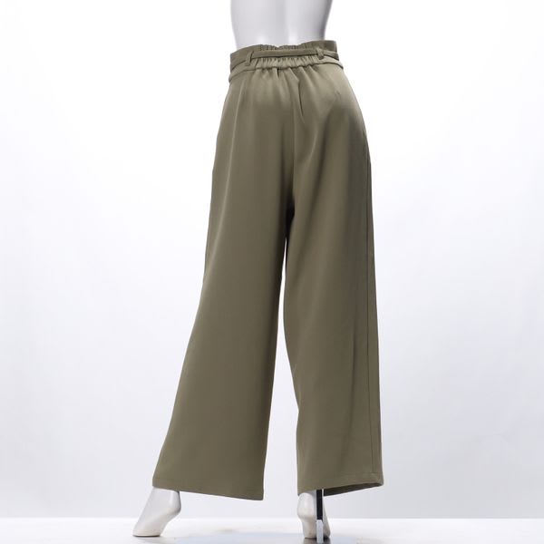 ウエストリボン付きフレアパンツ