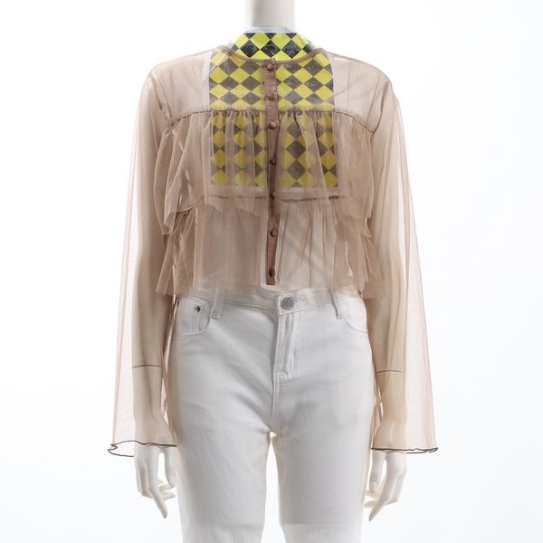 ティアードデザインチュールフリルブラウス