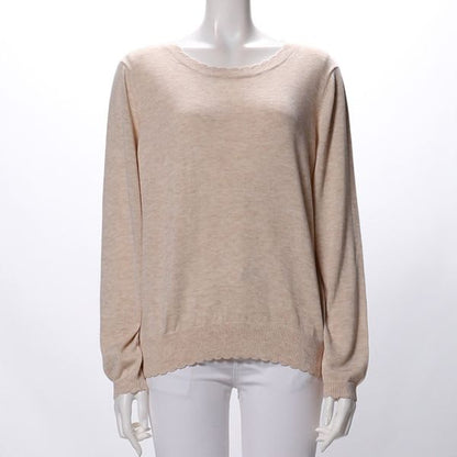 スカラップリブデザインニット