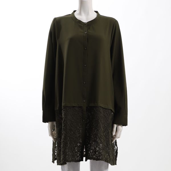 レース切り替えシャツチュニック