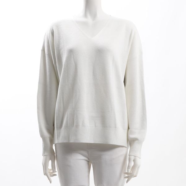 バイカラーヴネックニット