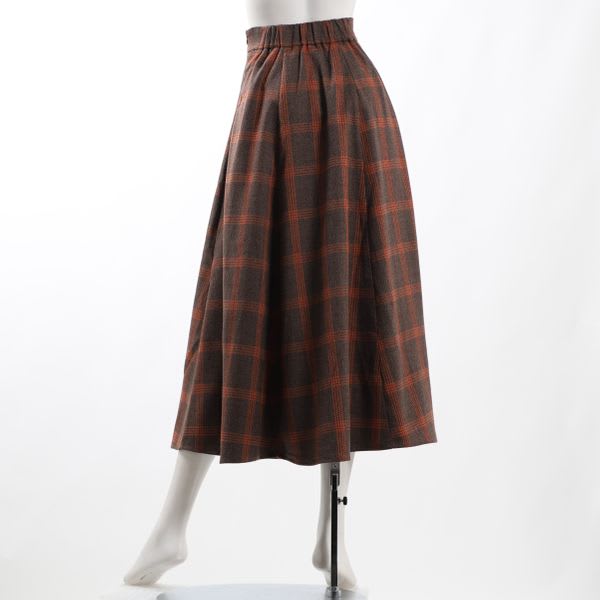 チェック柄フレアスカート