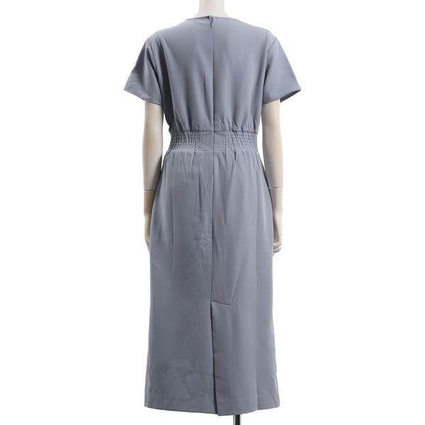 ウエストタックオープンフロントネックワンピース