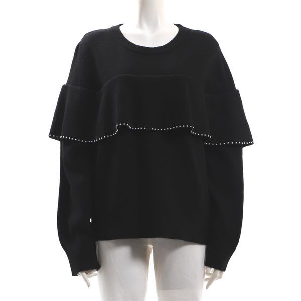 パールフリルデザインニット