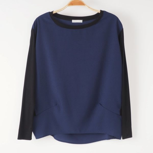 異素材切り替えカットソー