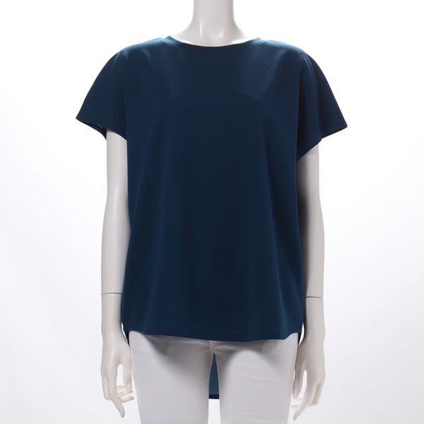 つや消しゴールド釦バックテールカットソー