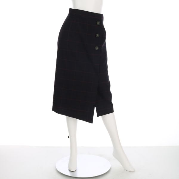 T/Rチェックラップ風タイトスカート